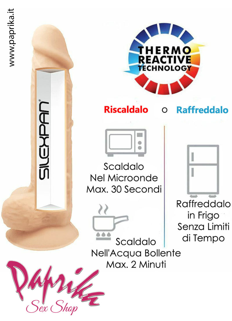 Fallo Dildo Ventosa Non Vibrante 19 cm Ø 50 Silicone Termoreattivo