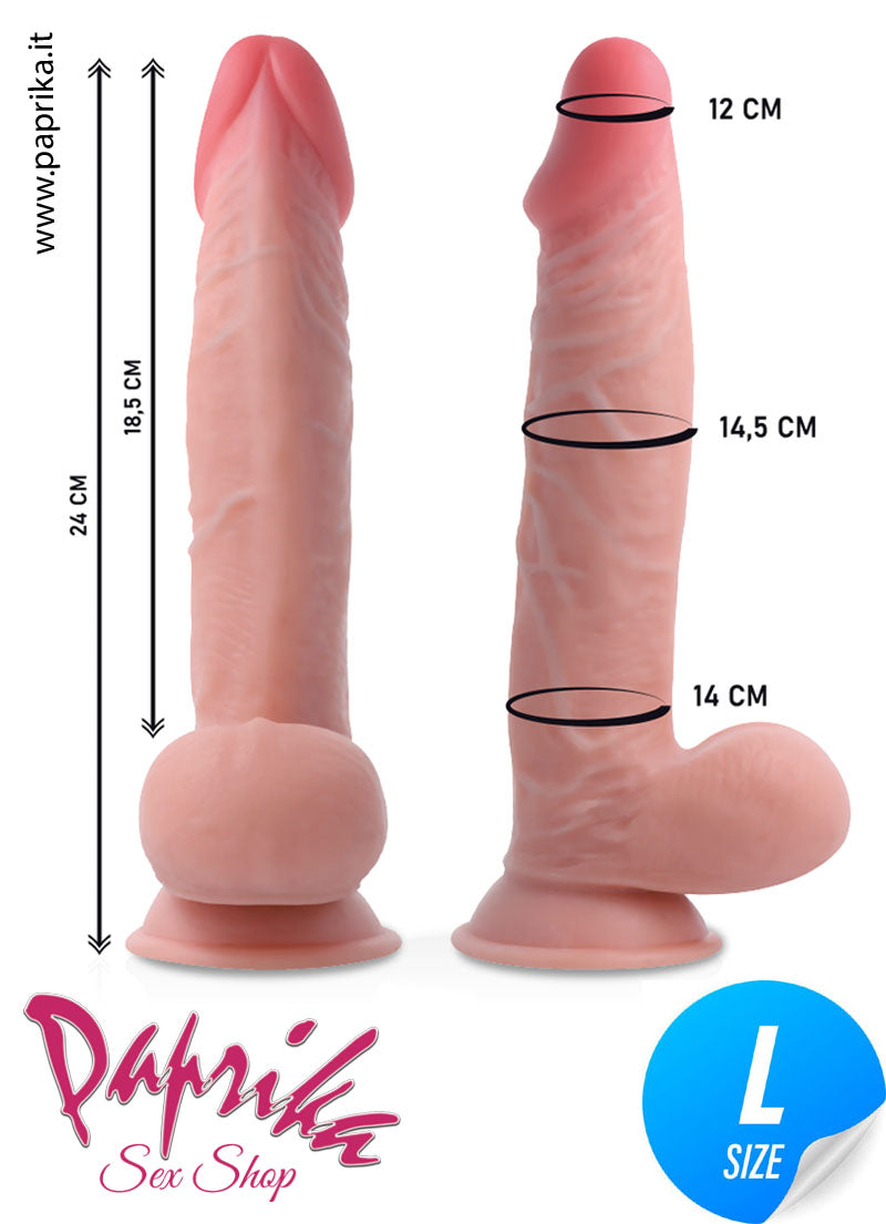 Strap-On Indossabile Fallo Silicone 24 cm Ø 44 Non Vibrante