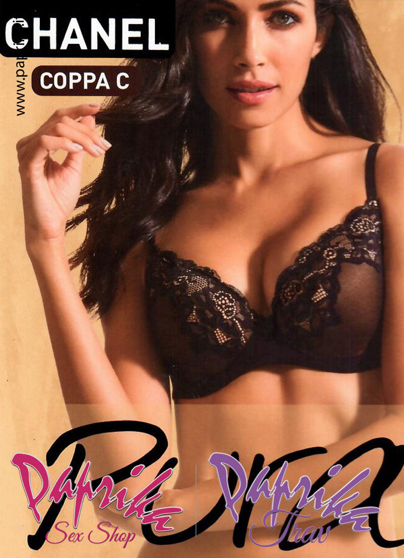 Reggiseno Nudo Pizzo Nero Non Imbottito Spalline Sottili Coppa C